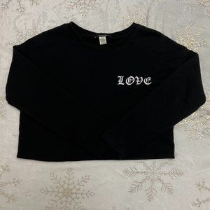 LOVE Crop Long Sleeve Sweater